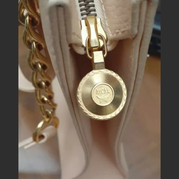 MCM Munchen Rare Vintage Pink Blush Gold Chain Shoulder Bag - Picture 9 of 12